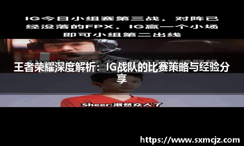 王者荣耀深度解析：IG战队的比赛策略与经验分享